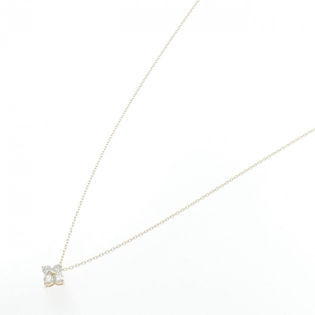 【リメイク】K10YG フラワー ダイヤモンド ネックレス 0.20CT