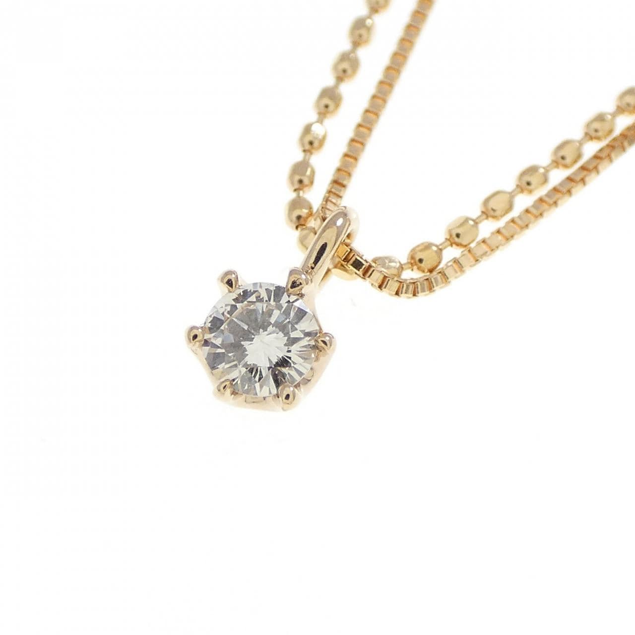 K18PG ダイヤモンド ネックレス 0.1CT