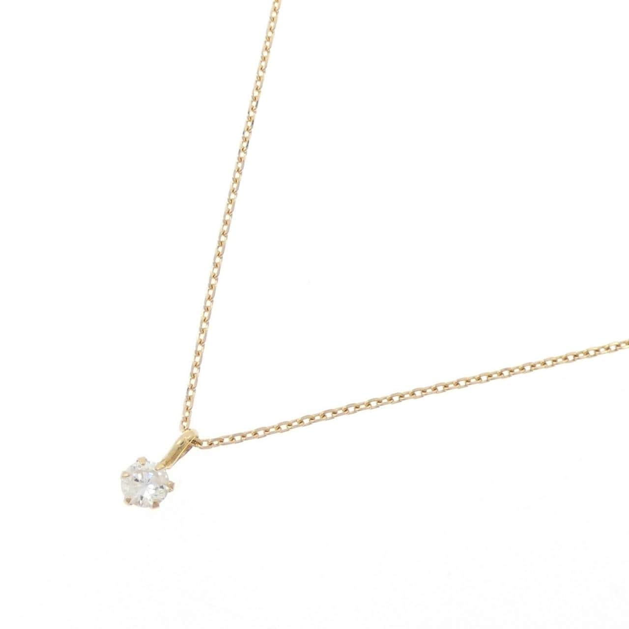 K18YG ソリティア ダイヤモンド ネックレス 0.10CT