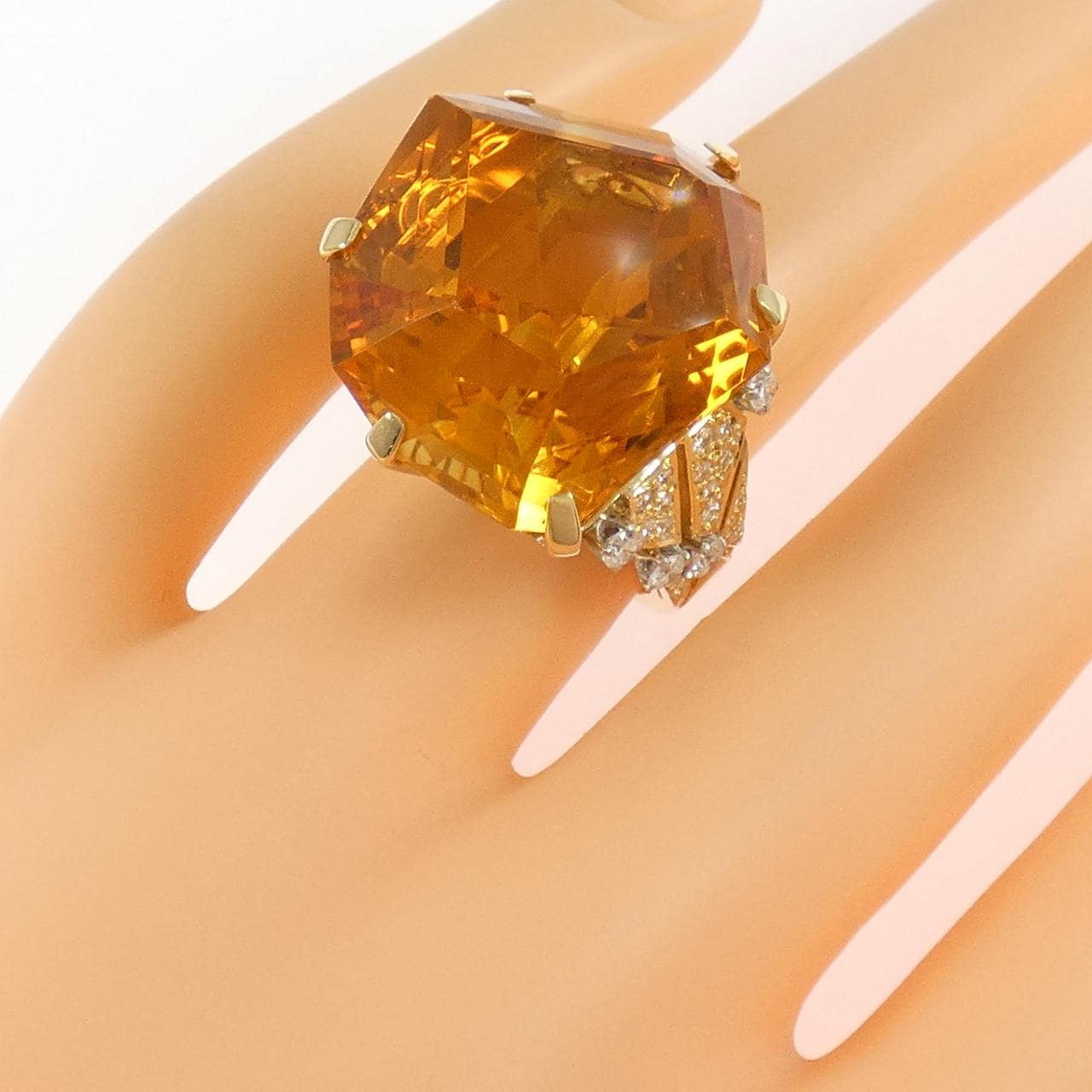 ミキモト シトリン リング 34.14CT