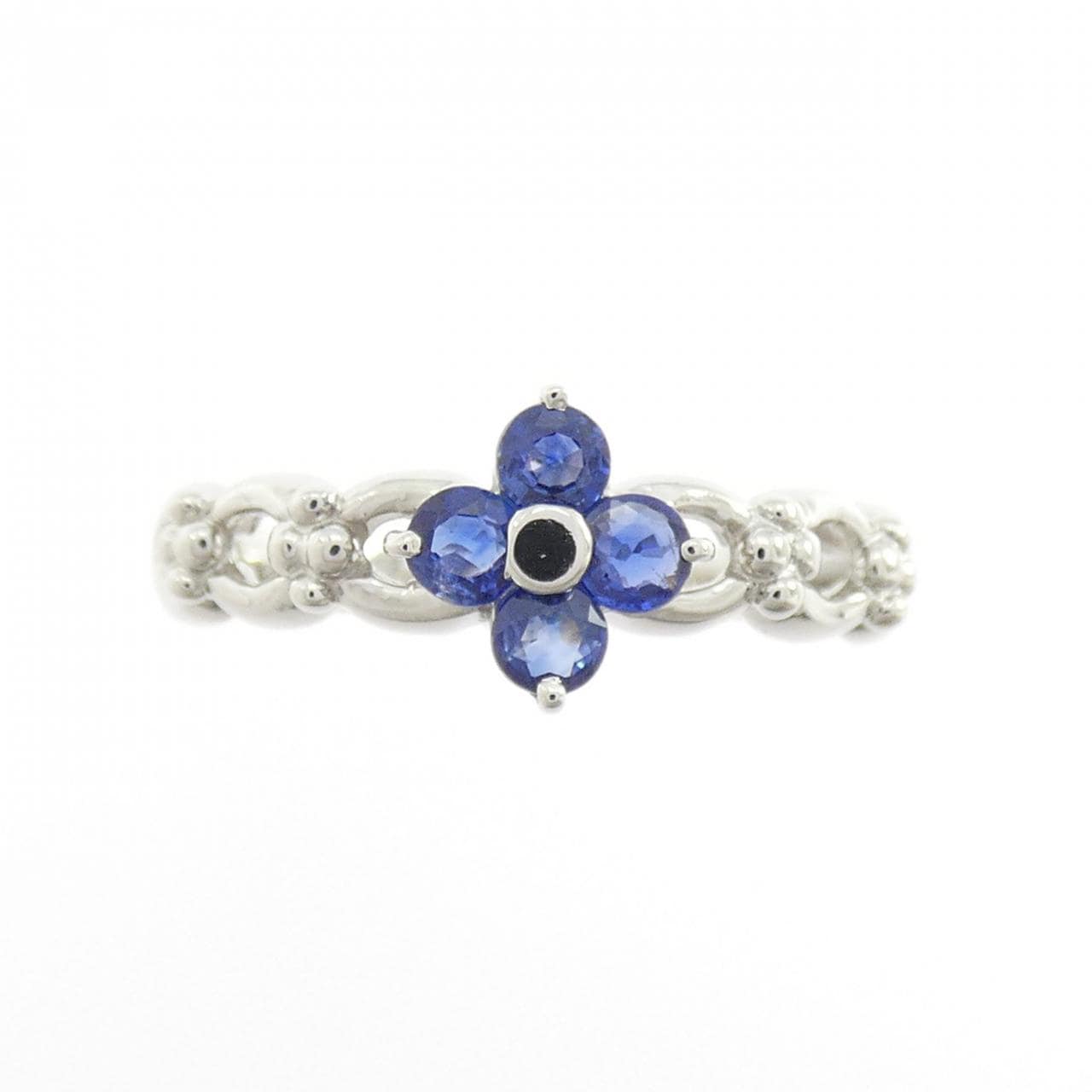 PT900花朵藍寶石戒指