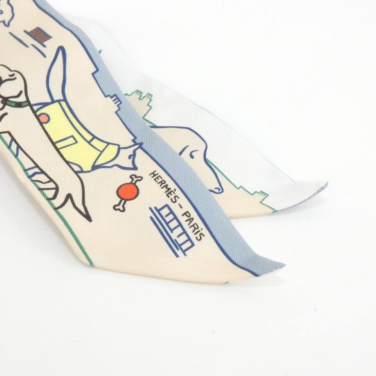 エルメス LES CHIENS PARISIENS ツイリー 064116S スカーフ