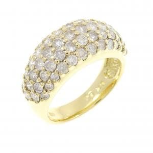 K18YG パヴェ ダイヤモンド リング 2.00CT