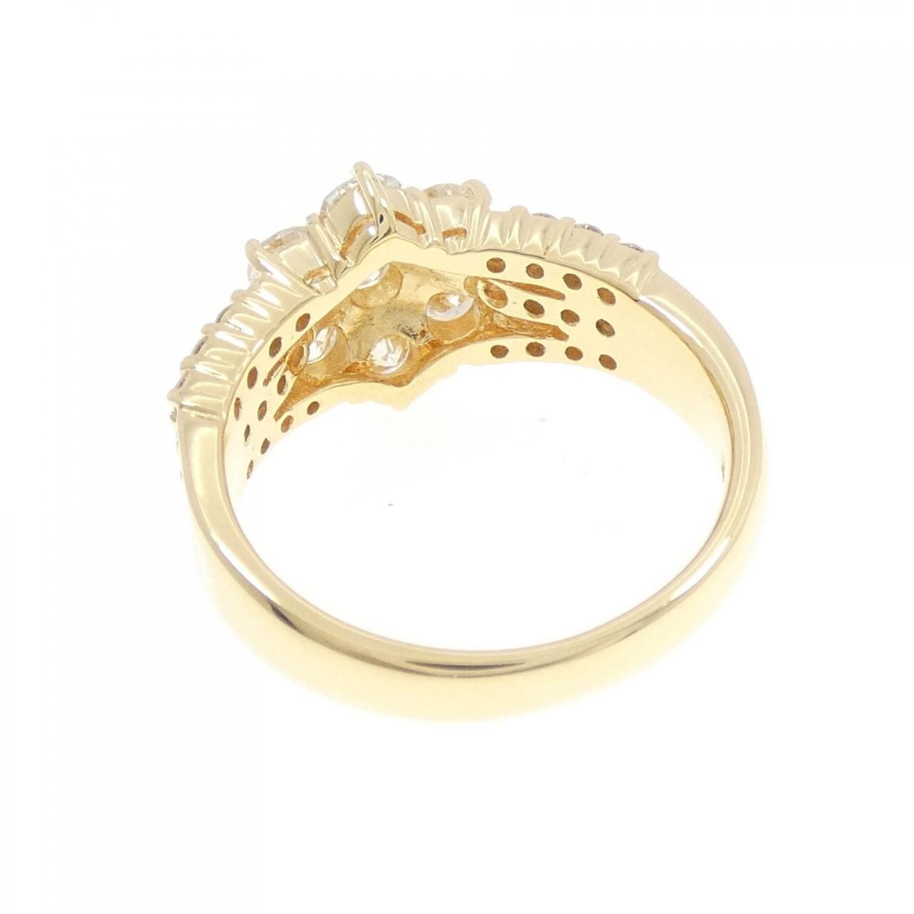 K18YG フラワー ダイヤモンド リング 1.20CT