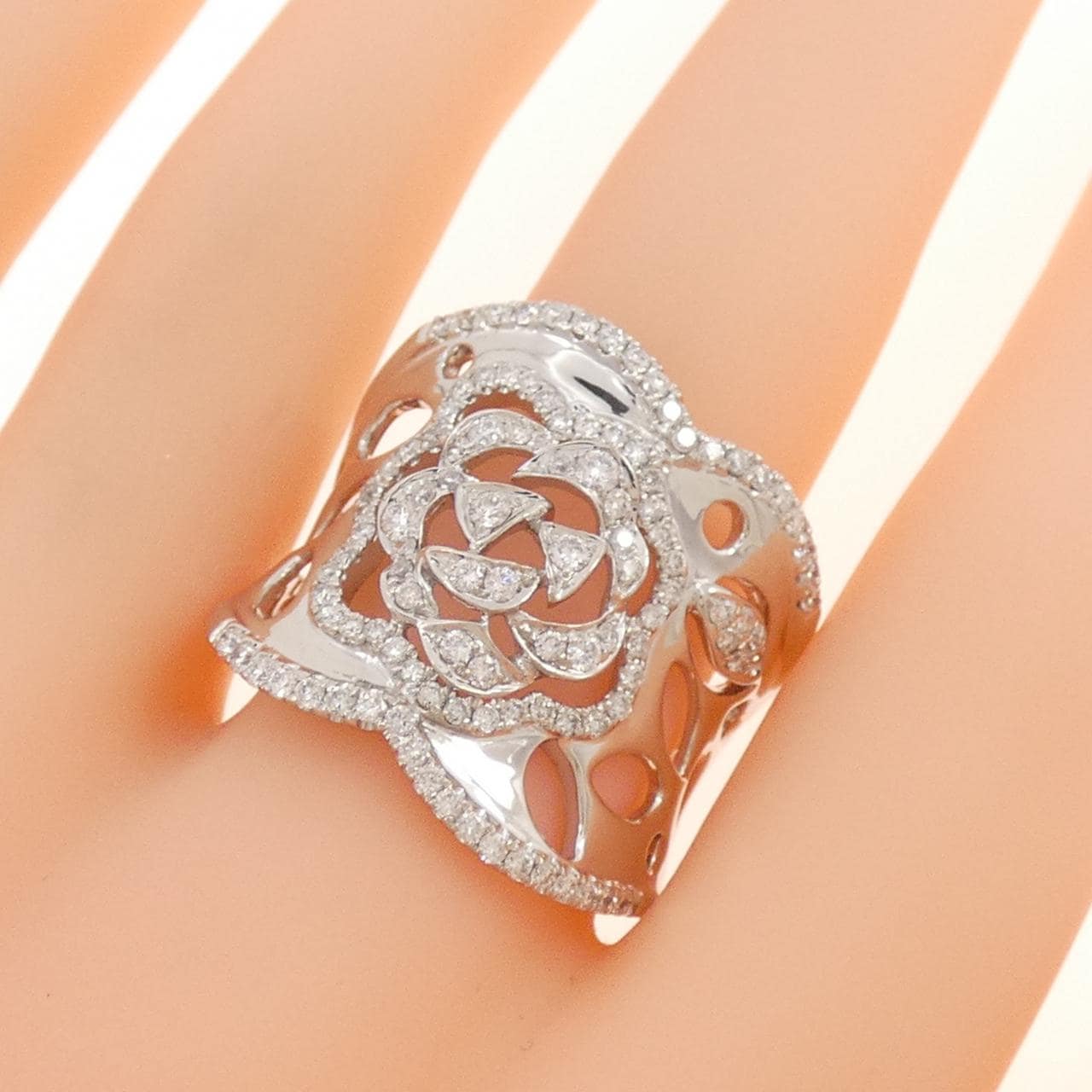 750WG ローズ ダイヤモンド リング 1.05CT