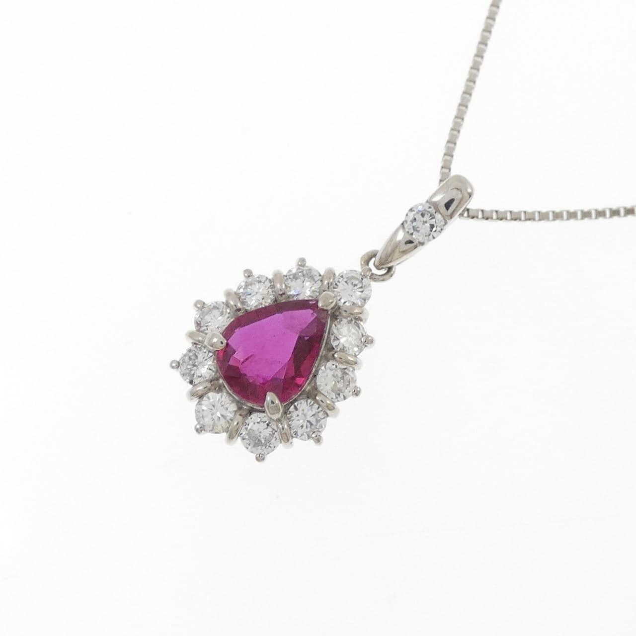 PT900/PT850 ルビー ネックレス 1.04CT