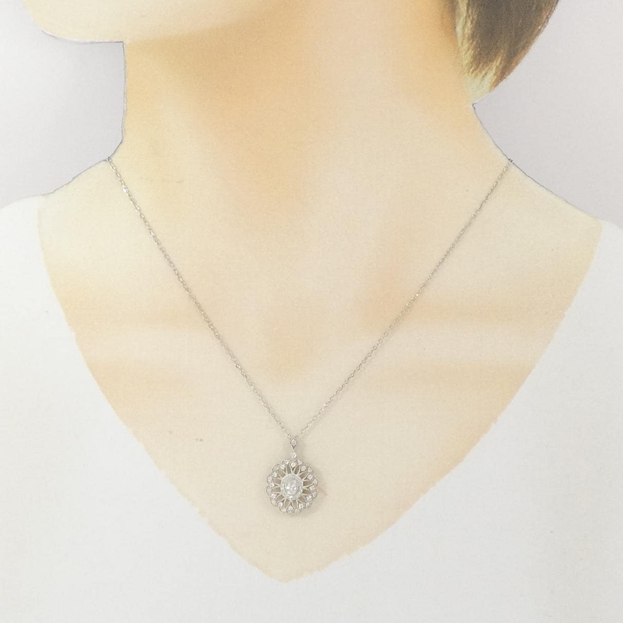 PT900/PT850 ダイヤモンド ネックレス 0.174CT