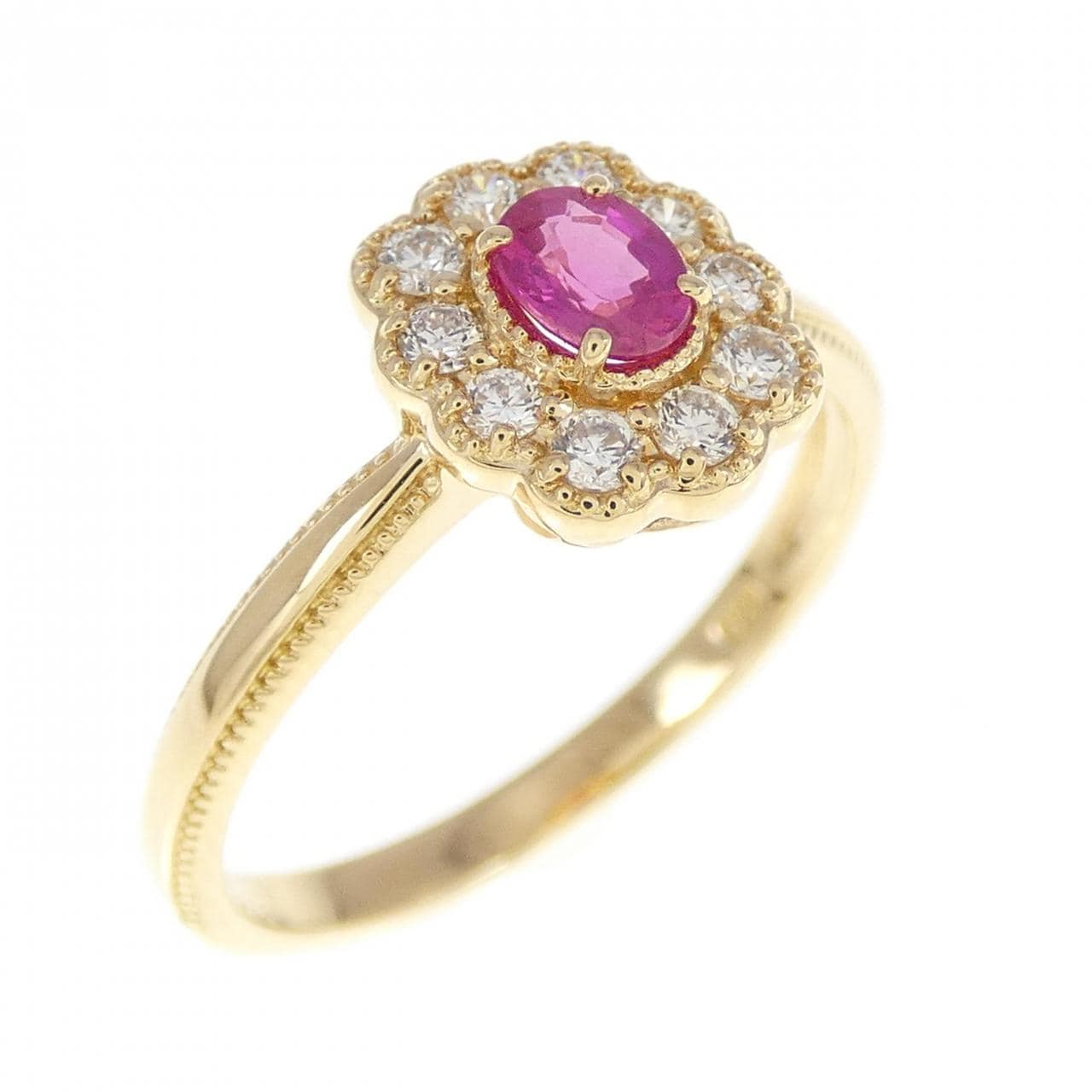 K18YG ルビー リング 0.24CT