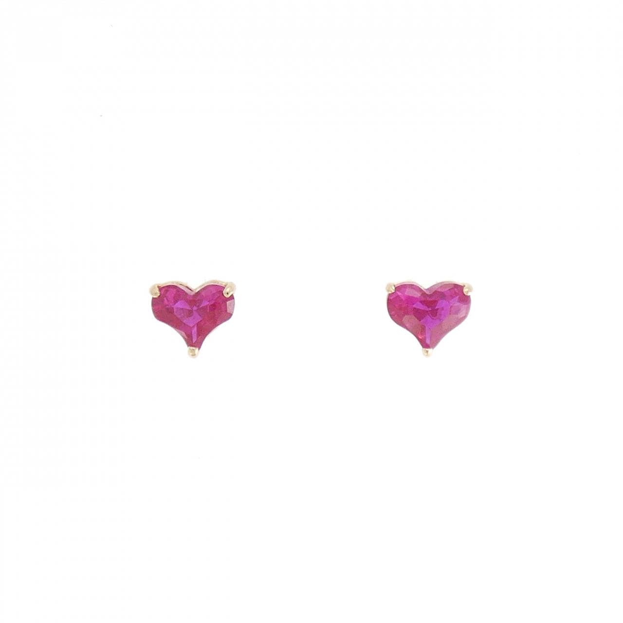 サマンサティアラ 合成ルビー ピアス