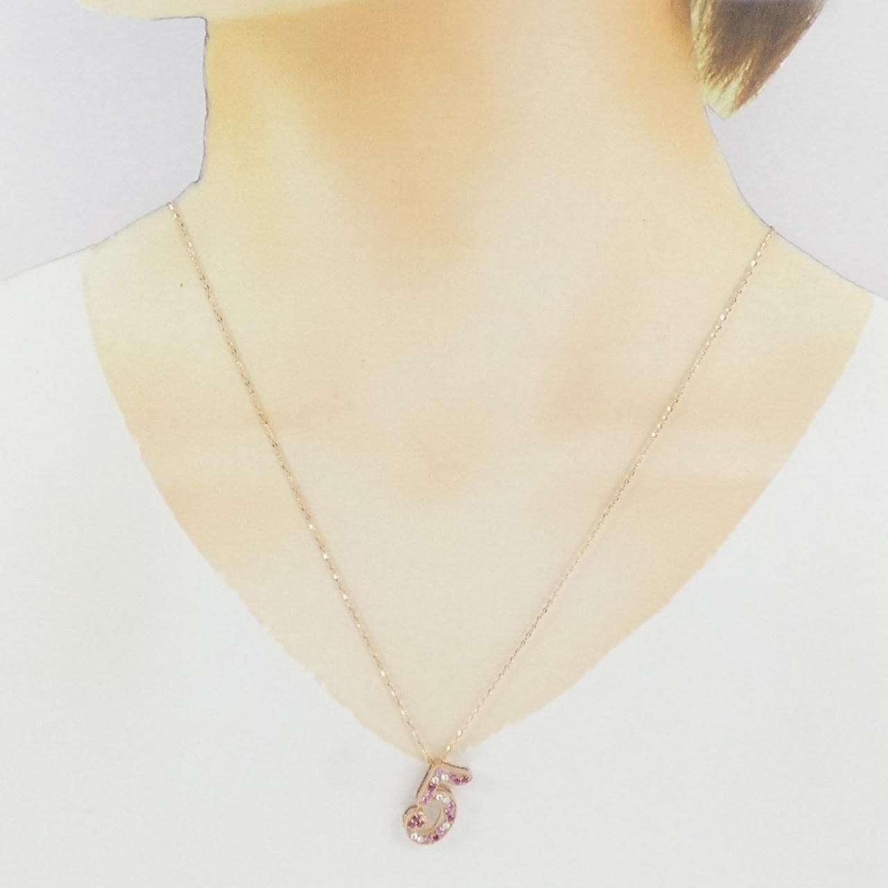 K18PG ナンバー5 カラーストーン ネックレス