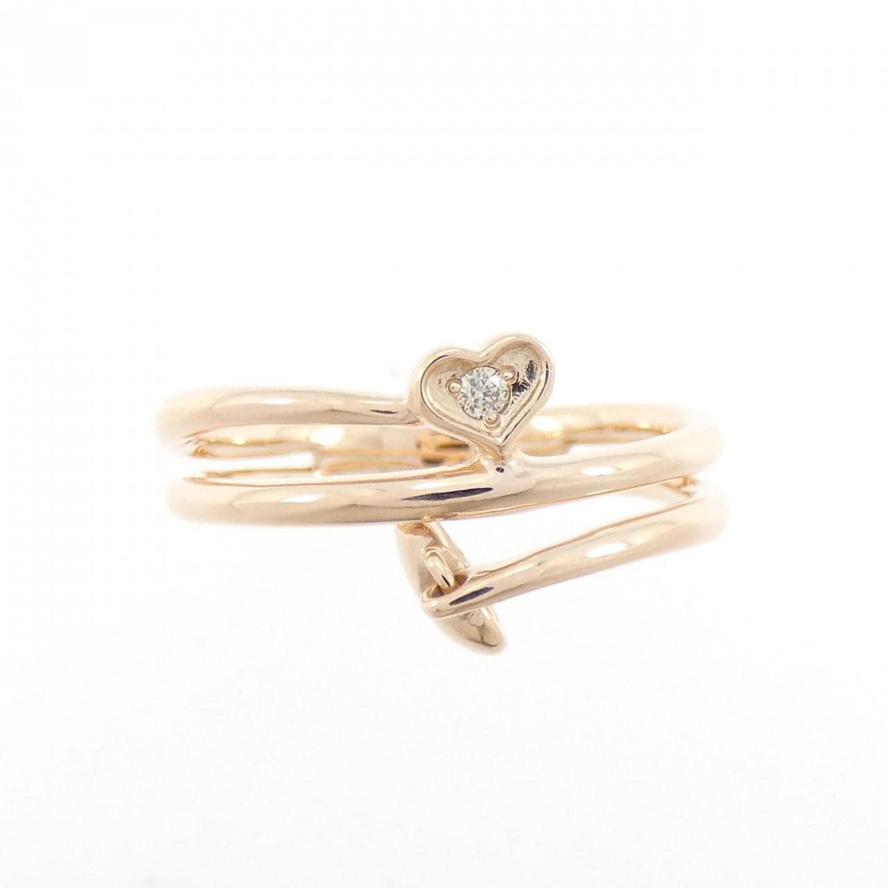 K10PG ハート ダイヤモンド リング 0.01CT