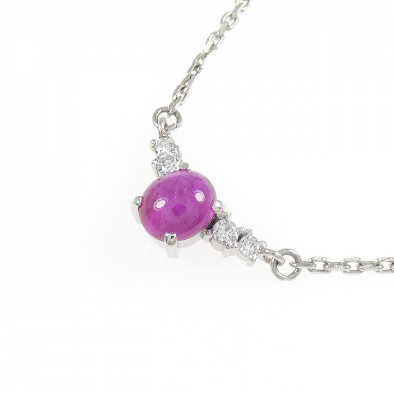 PT900/PT850 スタールビー ネックレス 0.88CT