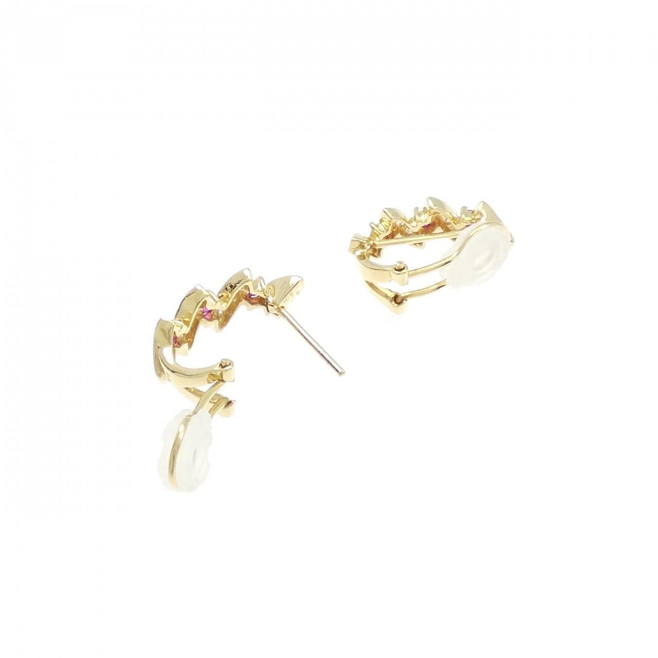 K18YG ルビー ピアス/イヤリング 0.4CT