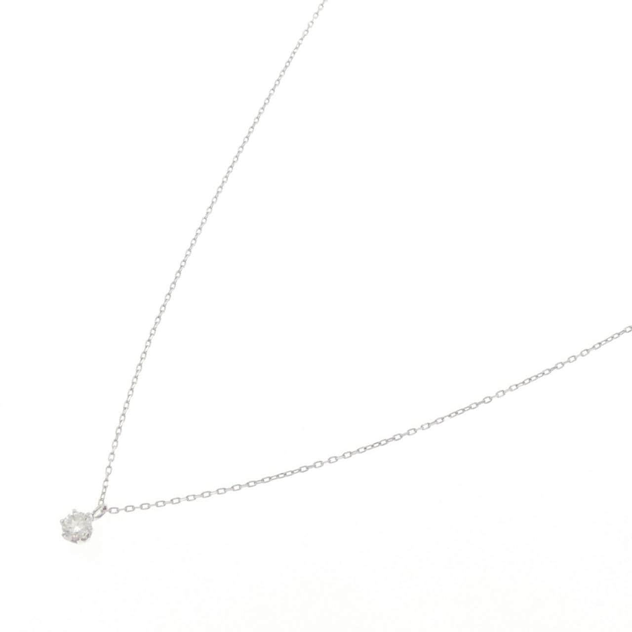 K18WG ソリティア ダイヤモンド ネックレス 0.10CT