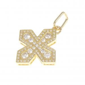 K18YG クロス ダイヤモンド ペンダント 0.85CT