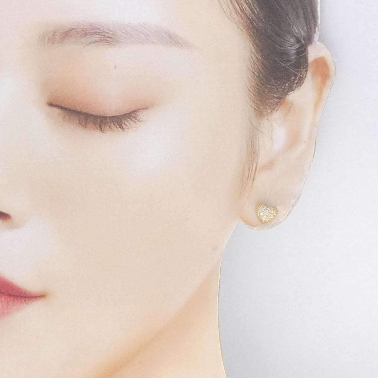 K18YG ハート ダイヤモンド ピアス