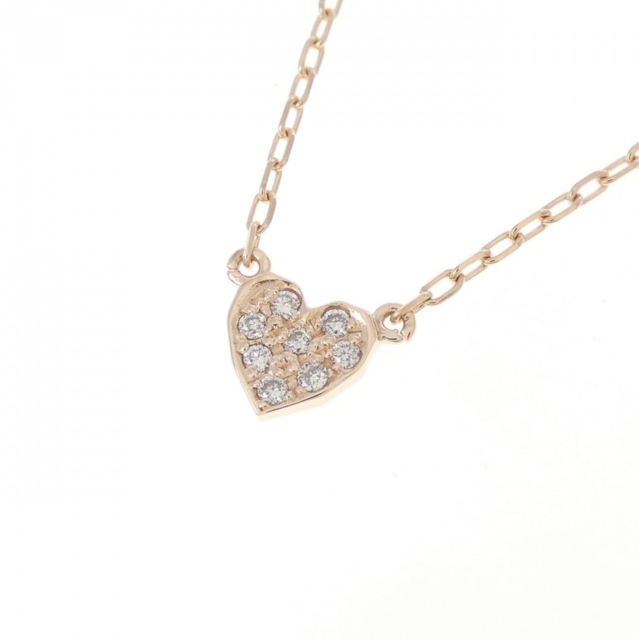 K10PG ハート ダイヤモンド ネックレス 0.04CT