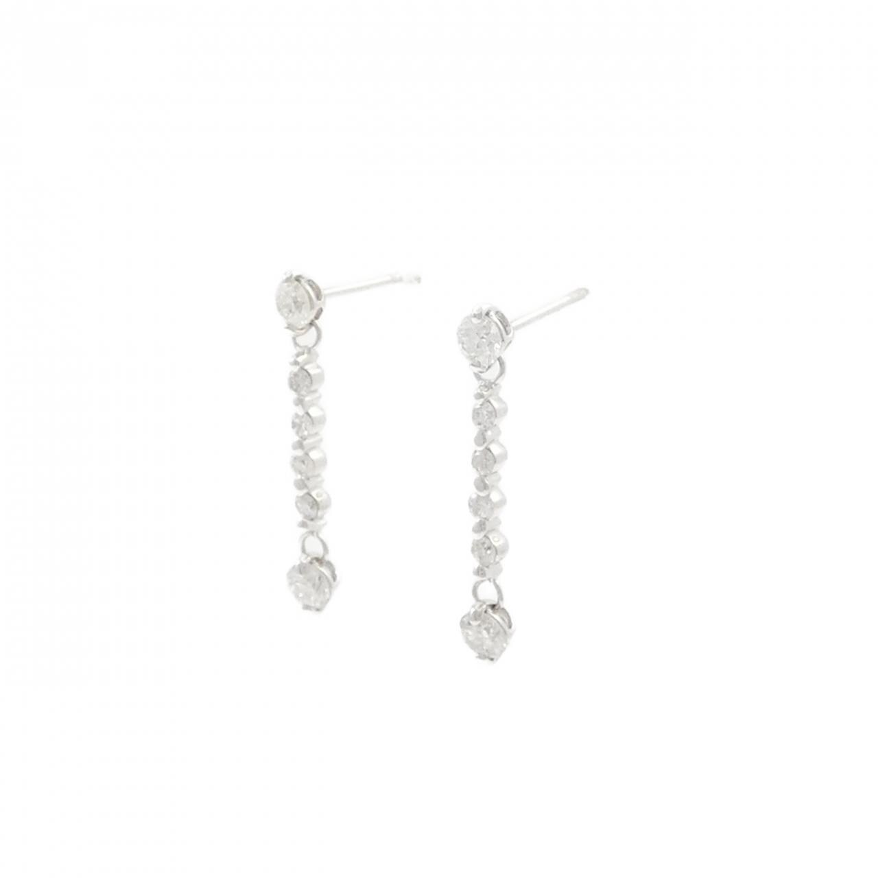 K18WG ダイヤモンド ピアス 0.70CT