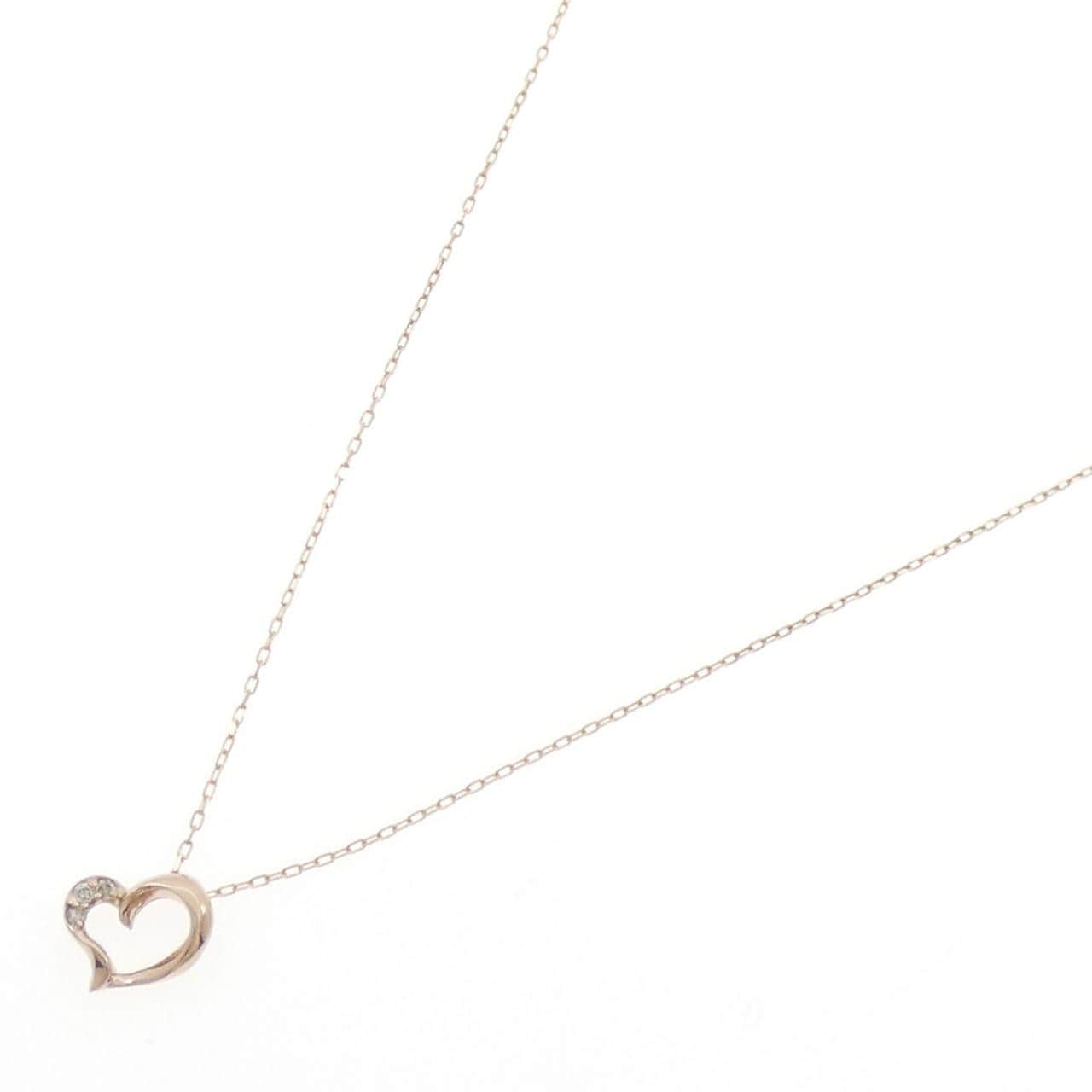 K10PG ハート ダイヤモンド ネックレス 0.02CT