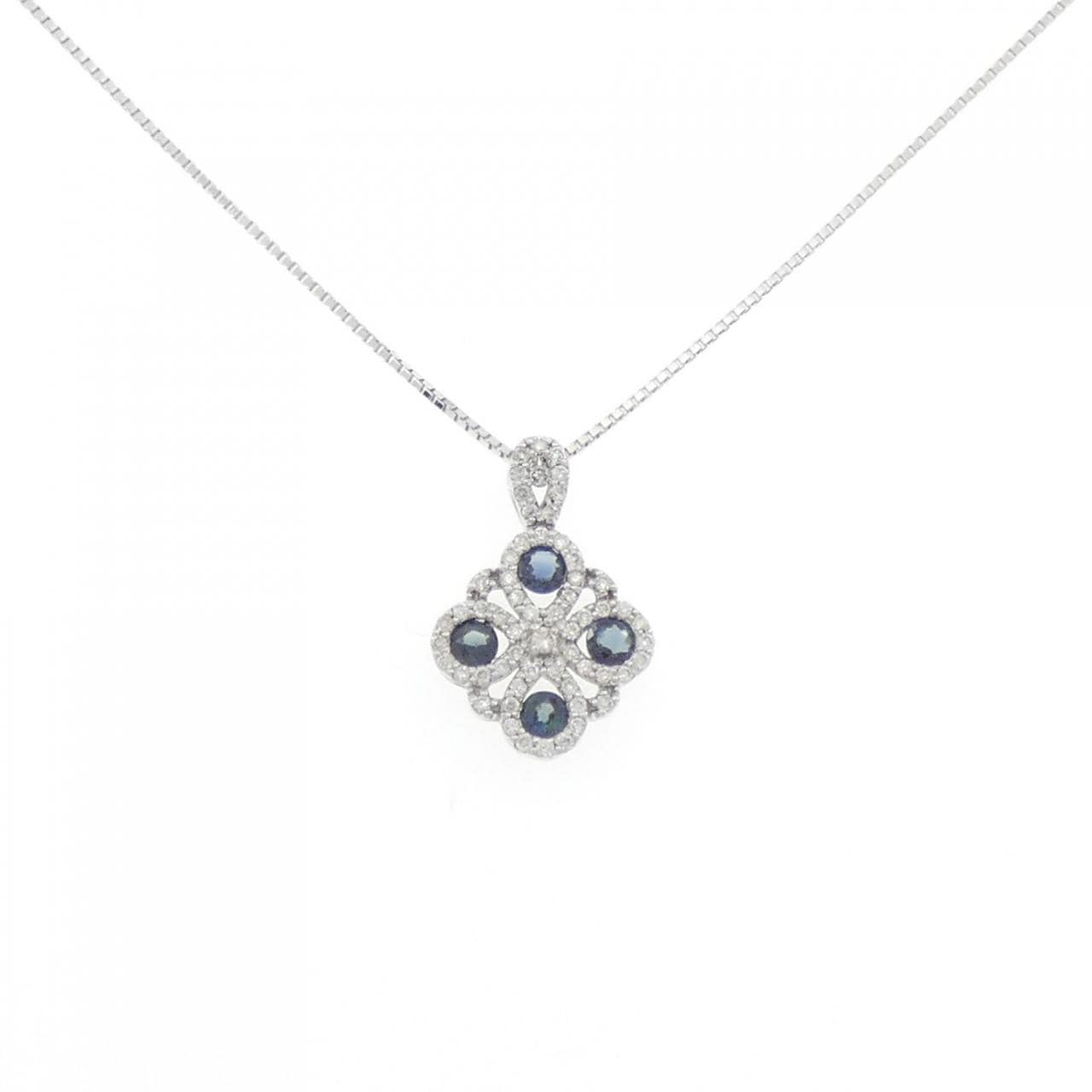 K18WG Sapphire Necklace 0.35CT