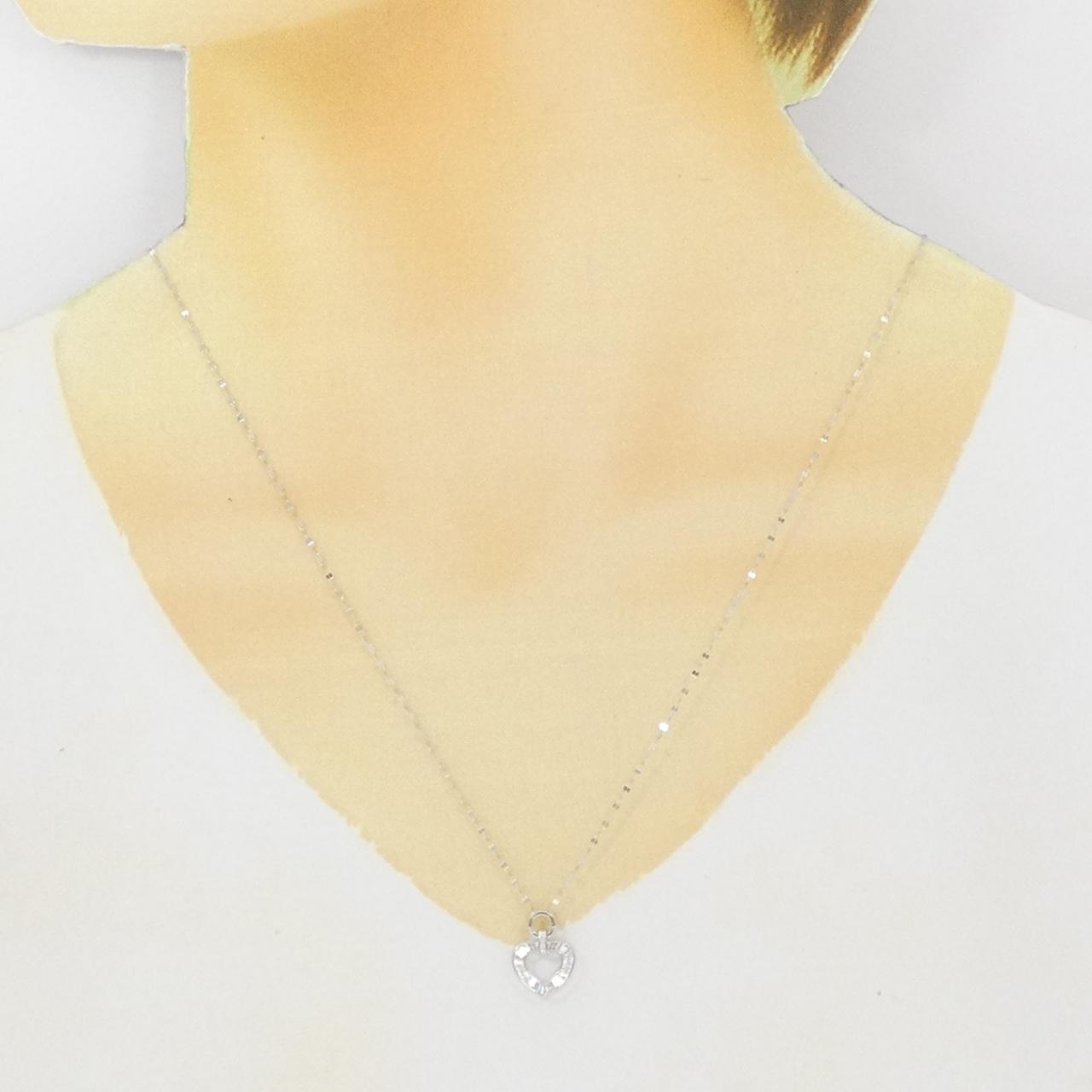 【新品】K18WG ハート ダイヤモンド ネックレス 0.01CT