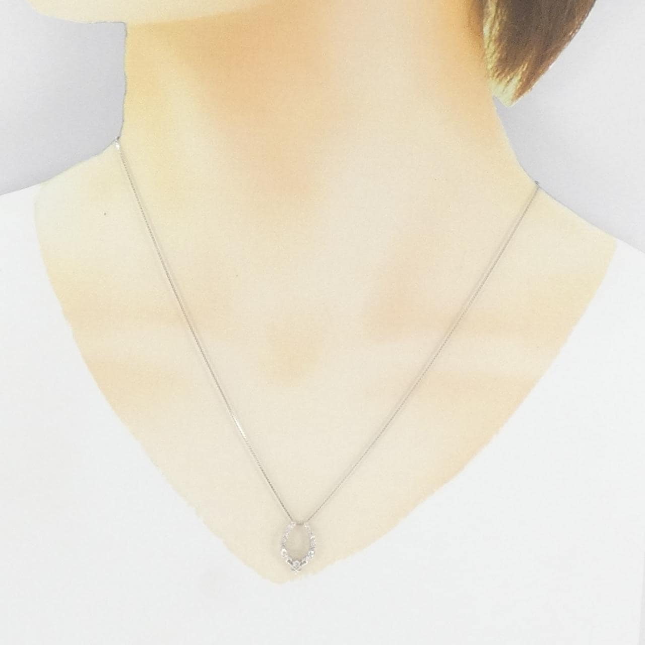 K18WG ダイヤモンド ネックレス 0.22CT
