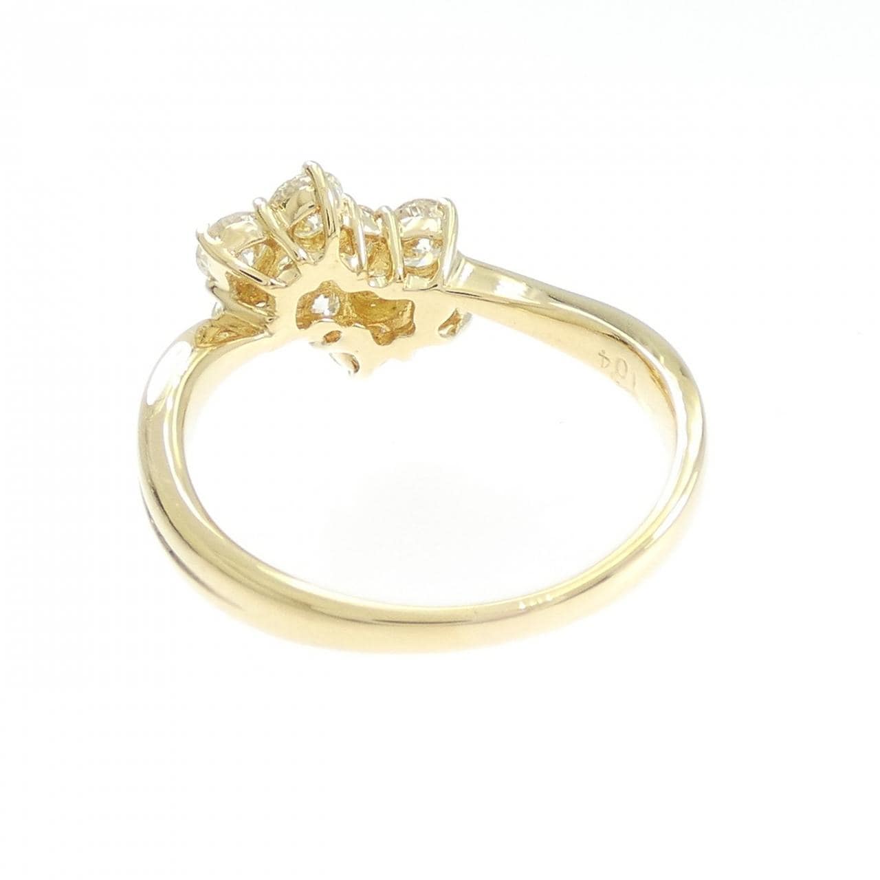 K18YG フラワー ダイヤモンド リング 1.04CT