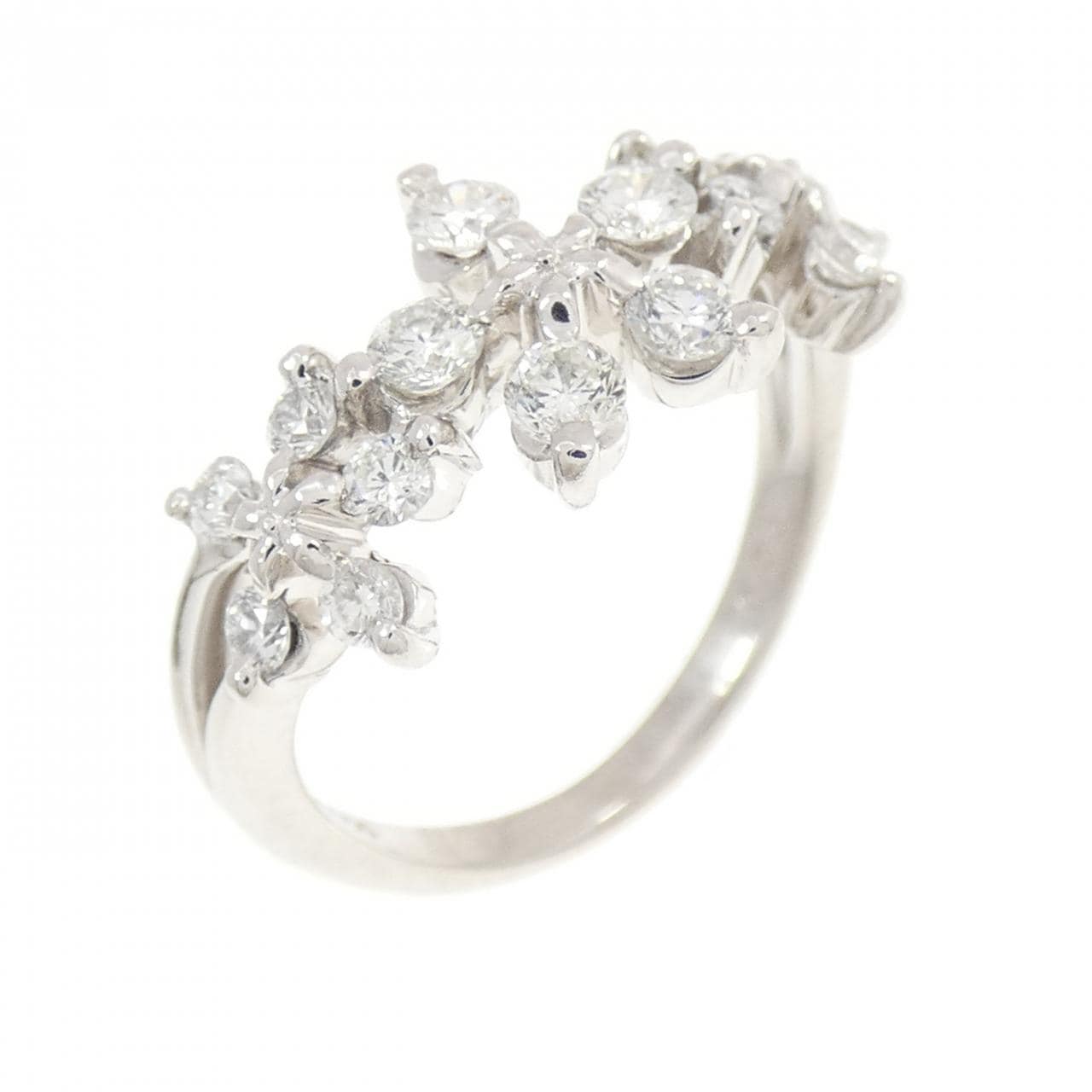 PT900 フラワー ダイヤモンド リング 0.70CT