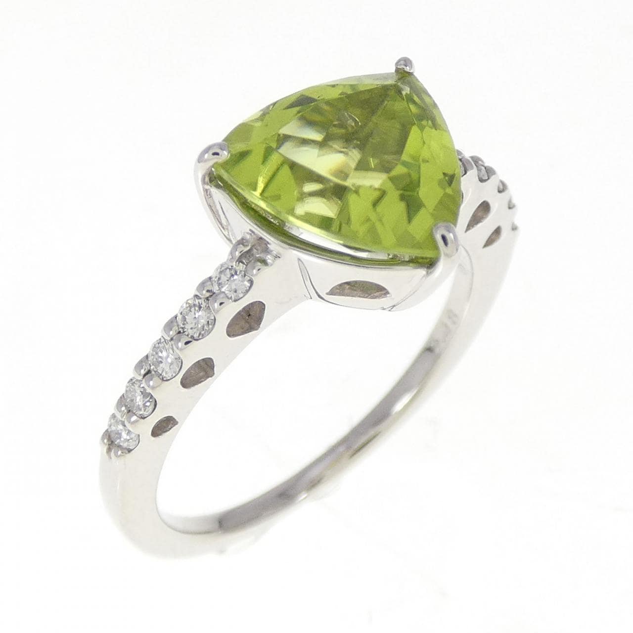 K18WG ペリドット リング 2.48CT