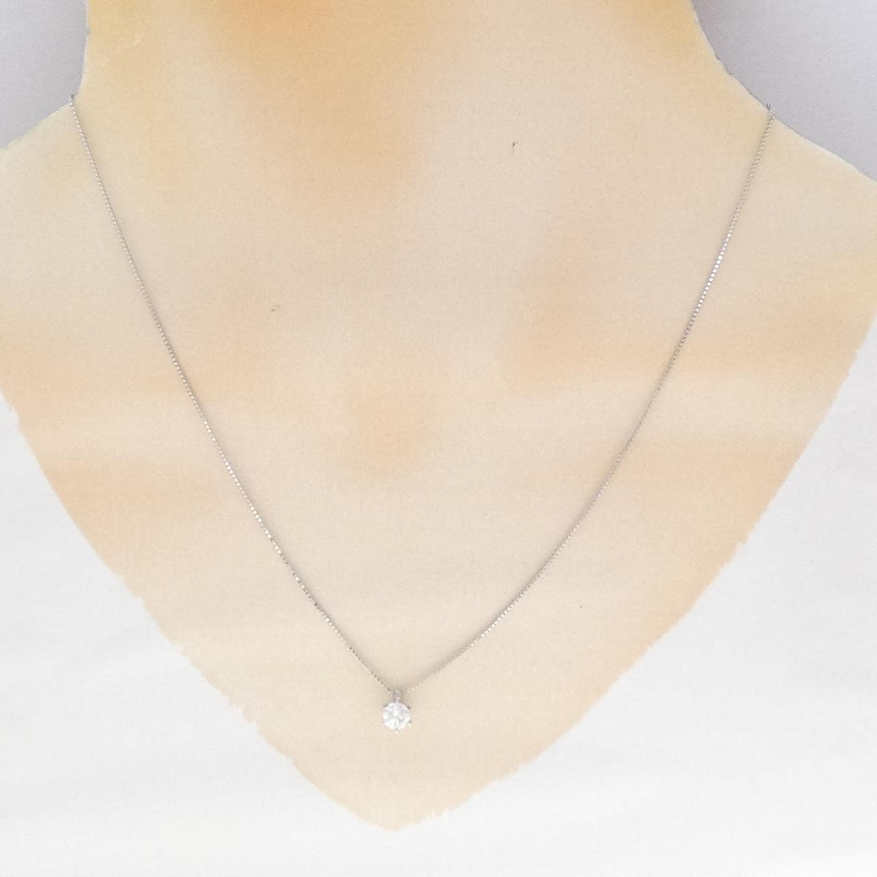 PT900/PT850 ソリティア ダイヤモンド ネックレス 0.37CT