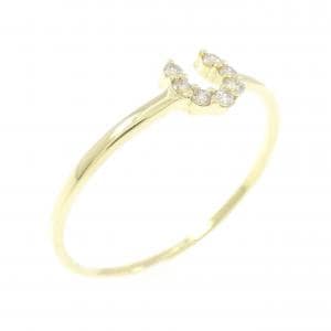 【新品】K18YG ホースシュー ダイヤモンド リング 0.06CT