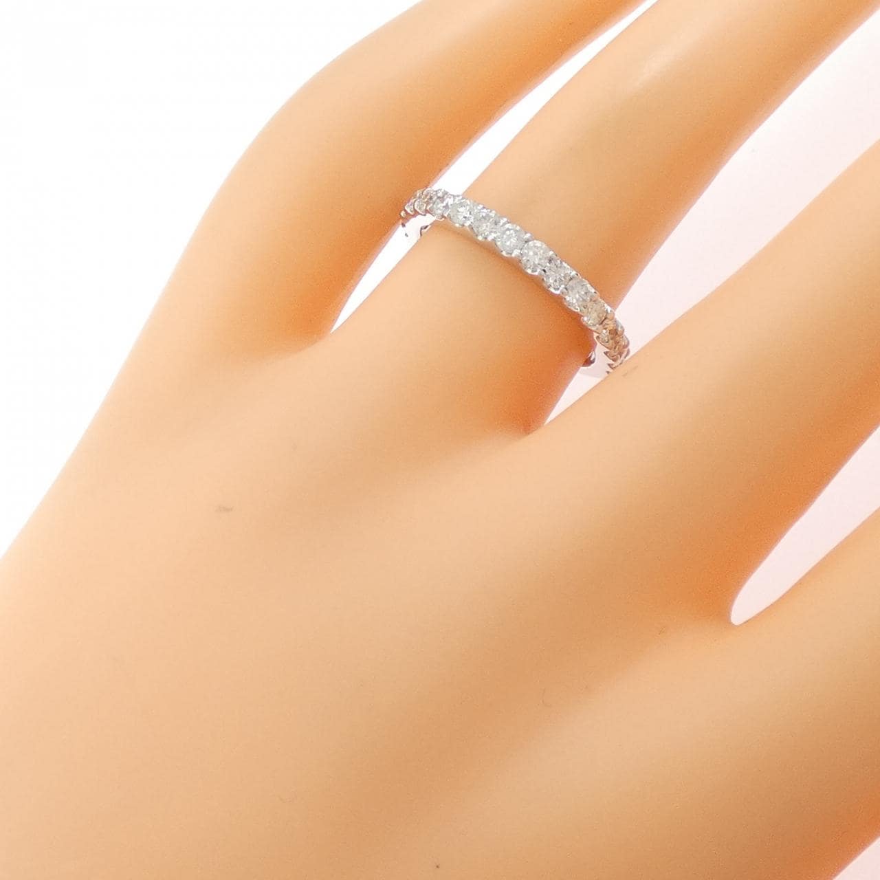 K18WG ハーフエタニティ ダイヤモンド リング 0.60CT