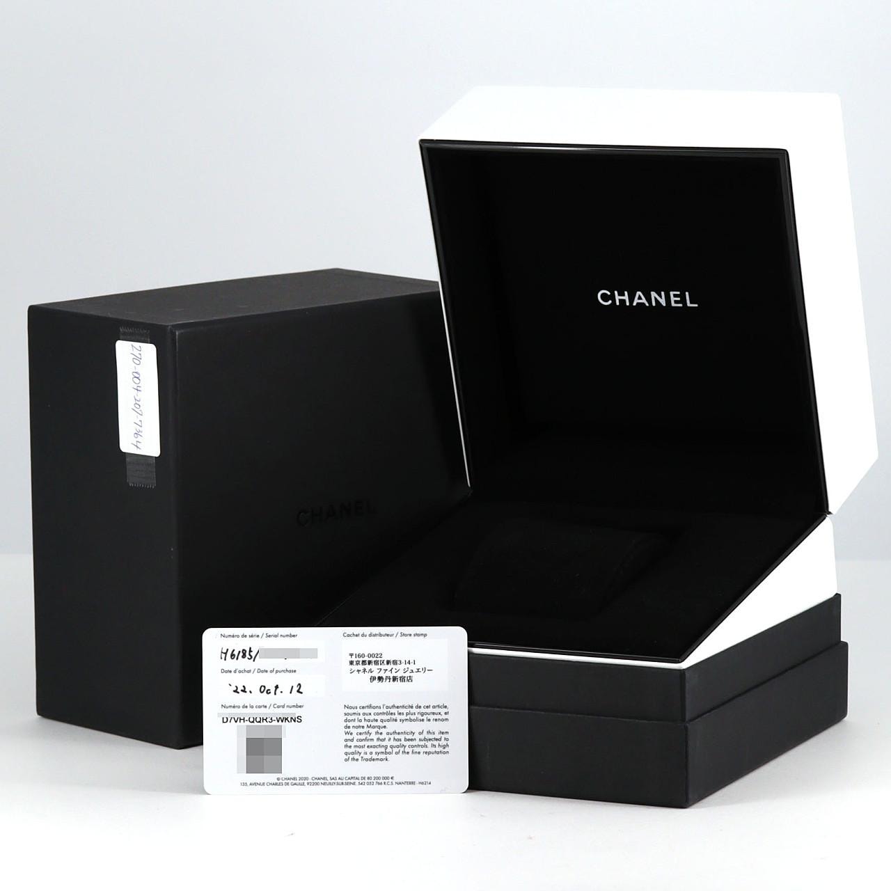 シャネル J12ファントムキャリバー12.1 38mmセラミック H6185 セラミック 自動巻