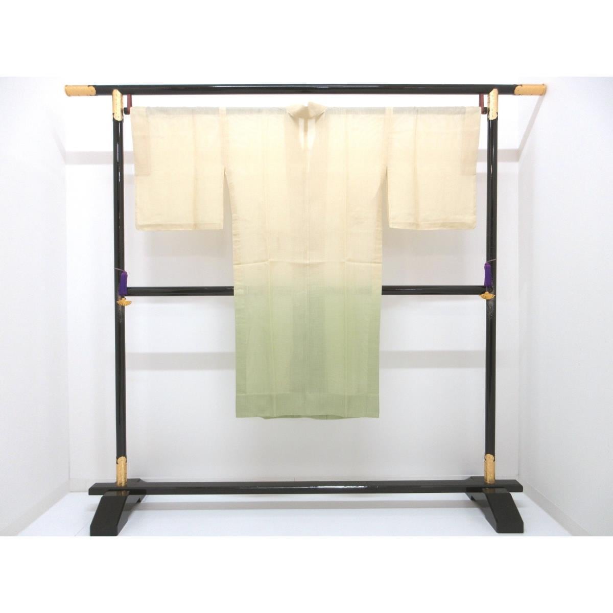 【未使用品】お洒落コート　単衣絹紅梅　ボカシ染　ロング