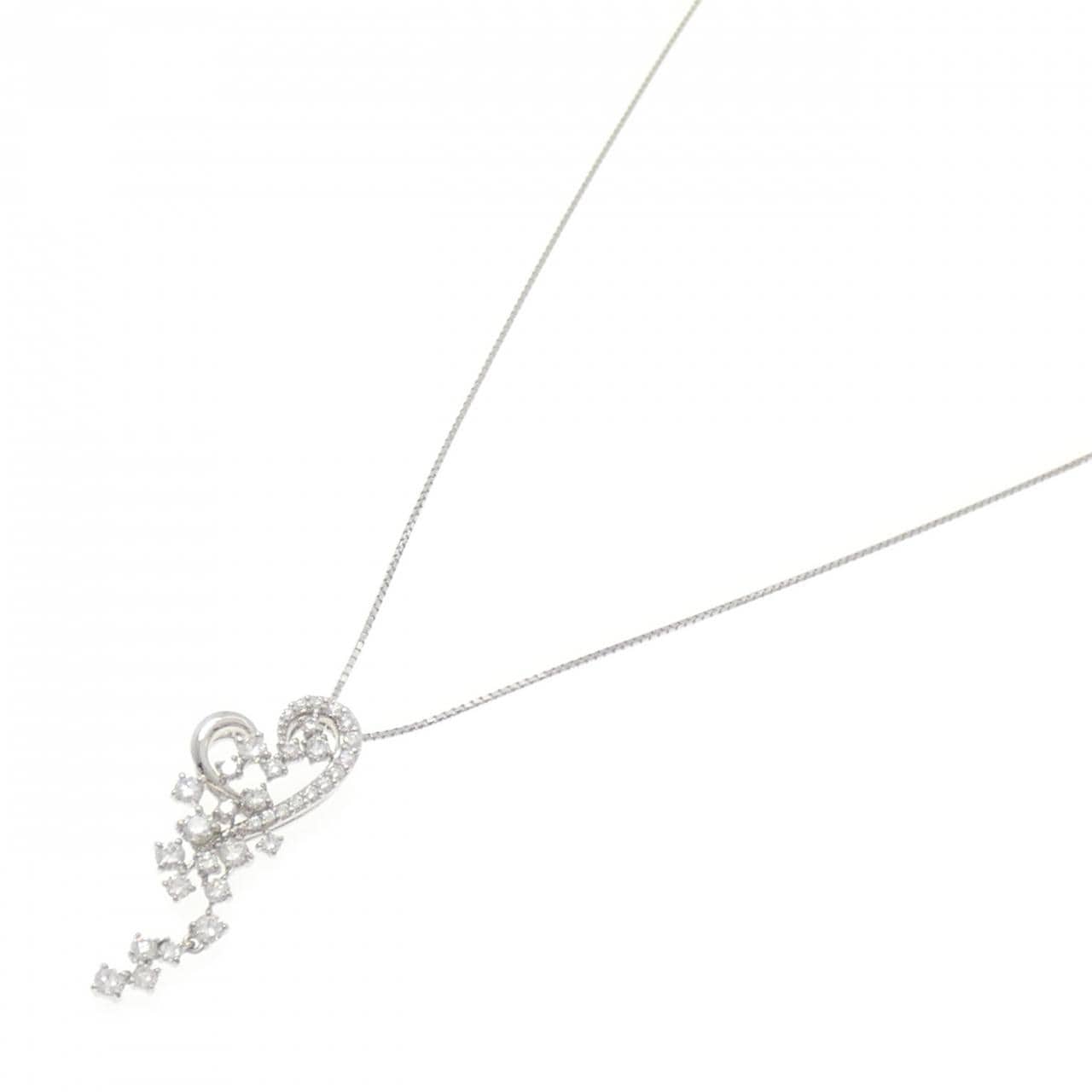 PT950/PT850 ハート ダイヤモンド ネックレス 1.00CT