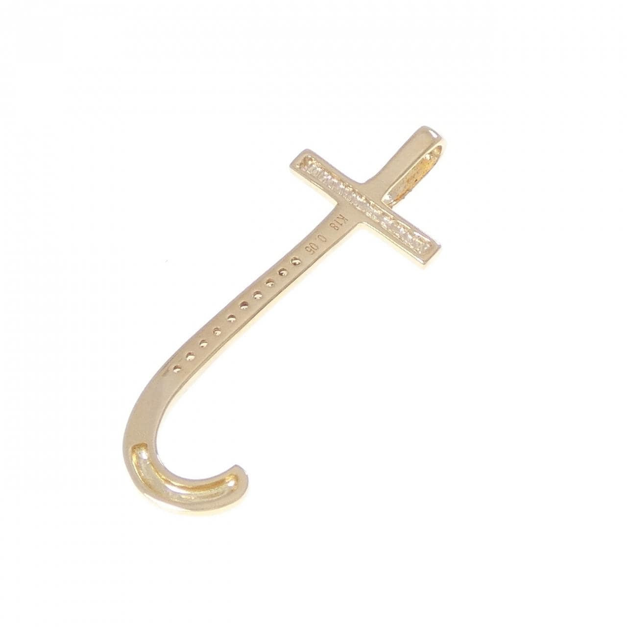 K18YG イニシャルJ ダイヤモンド ペンダント 0.05CT