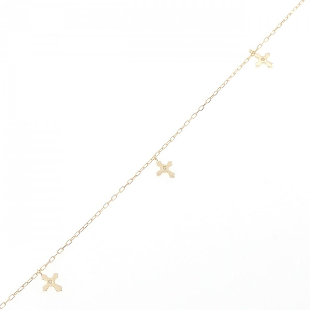 K18YG クロス ダイヤモンド ブレスレット 0.03CT