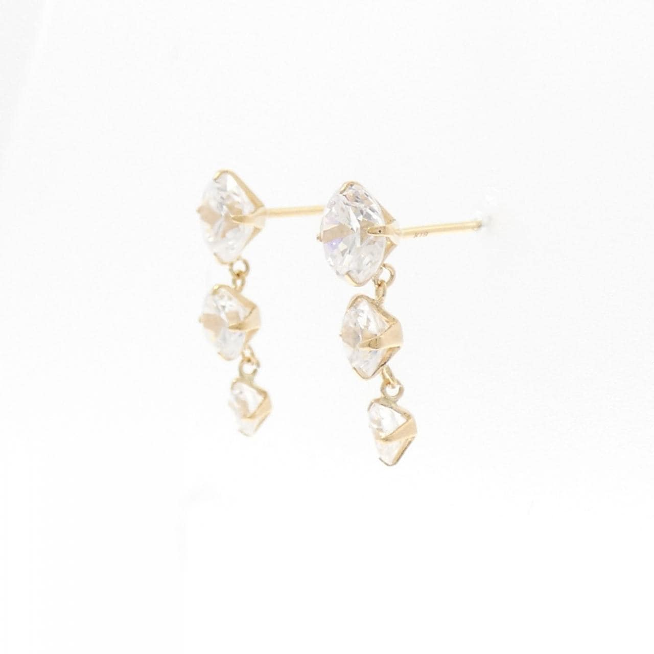 K18YG キュービック ピアス