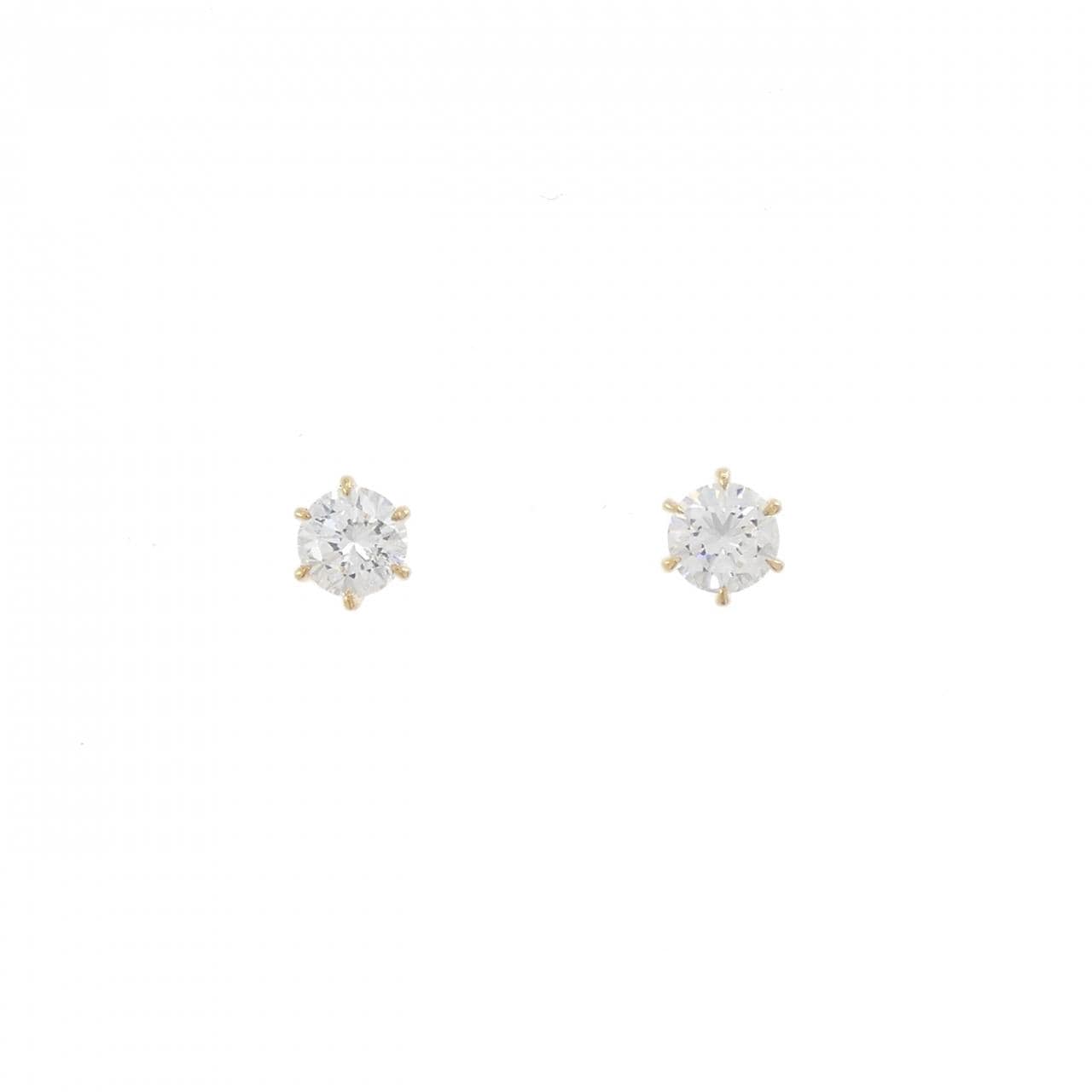 【リメイク】K18YG/ST ダイヤモンド ピアス 0.400CT 0.417CT E SI1-2 VG-GOOG