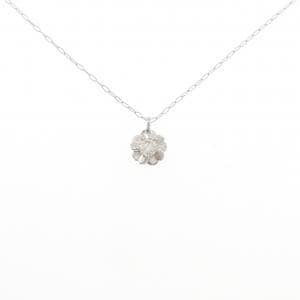 PT900/PT850 フラワー ダイヤモンド ネックレス 0.10CT
