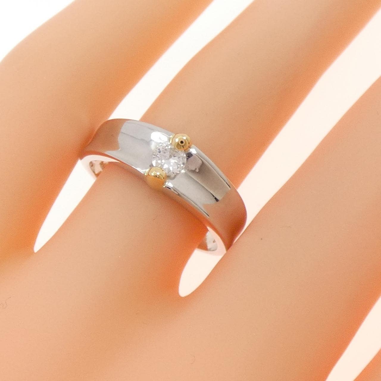 PT900/K18YG ダイヤモンド リング 0.15CT