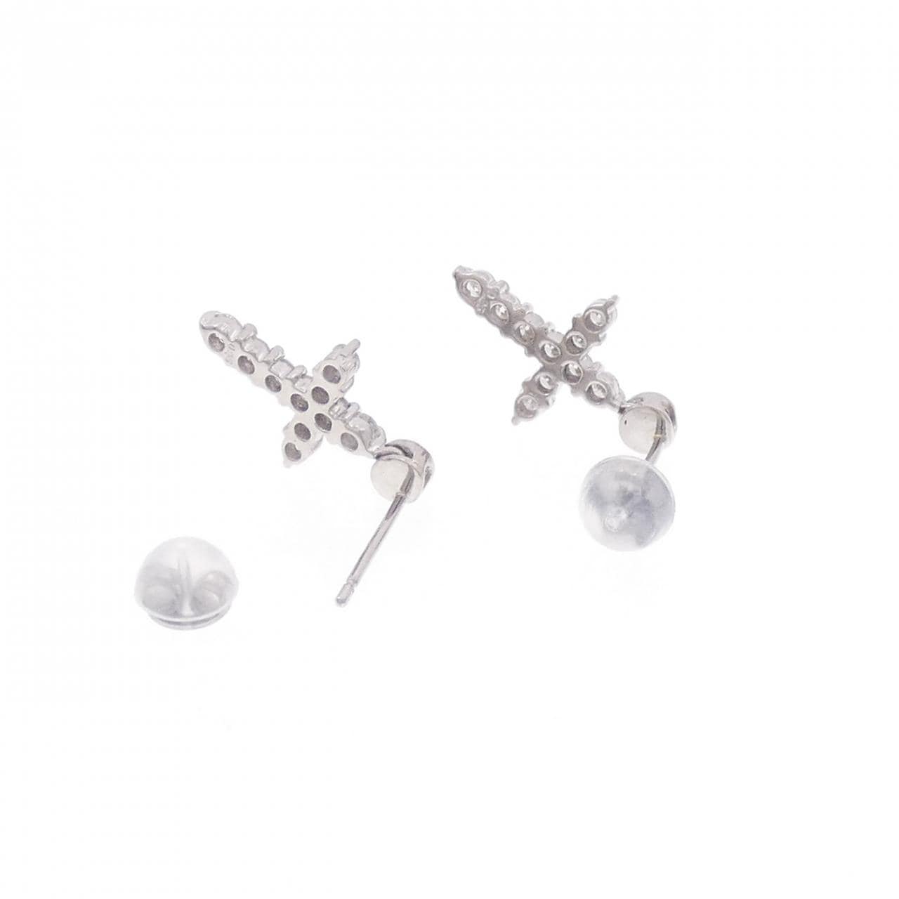 PT クロス ダイヤモンド ピアス 0.50CT