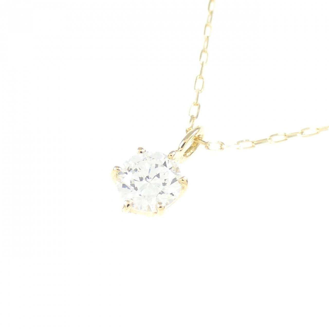 【リメイク】K18YG ソリティア ダイヤモンド ネックレス 0.15CT