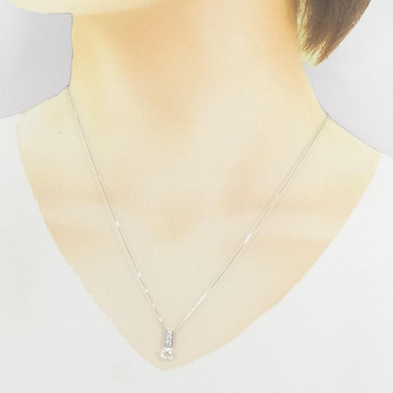 K18WG ダイヤモンド ネックレス 0.50CT