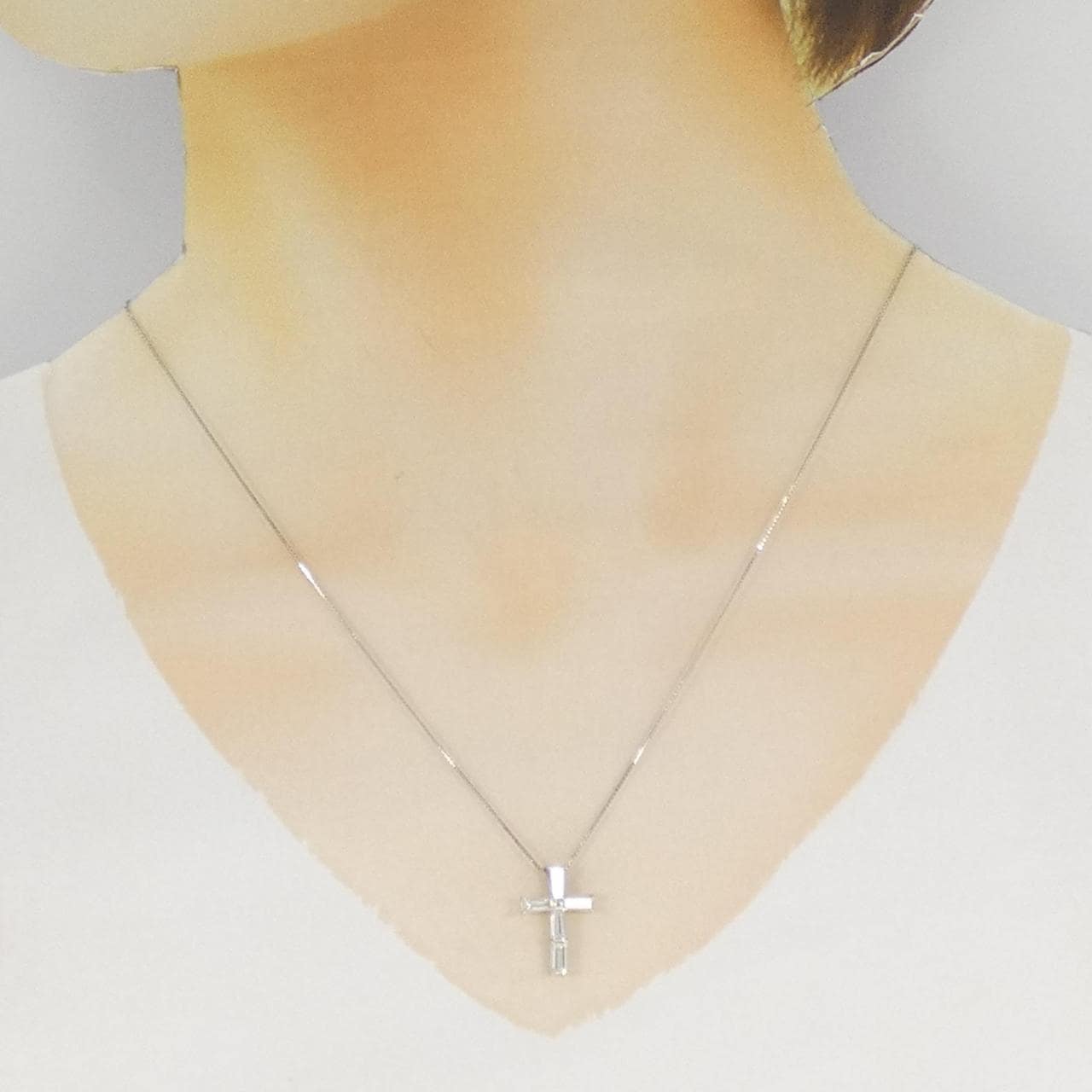 PT900/PT850 クロス ダイヤモンド ネックレス 0.50CT