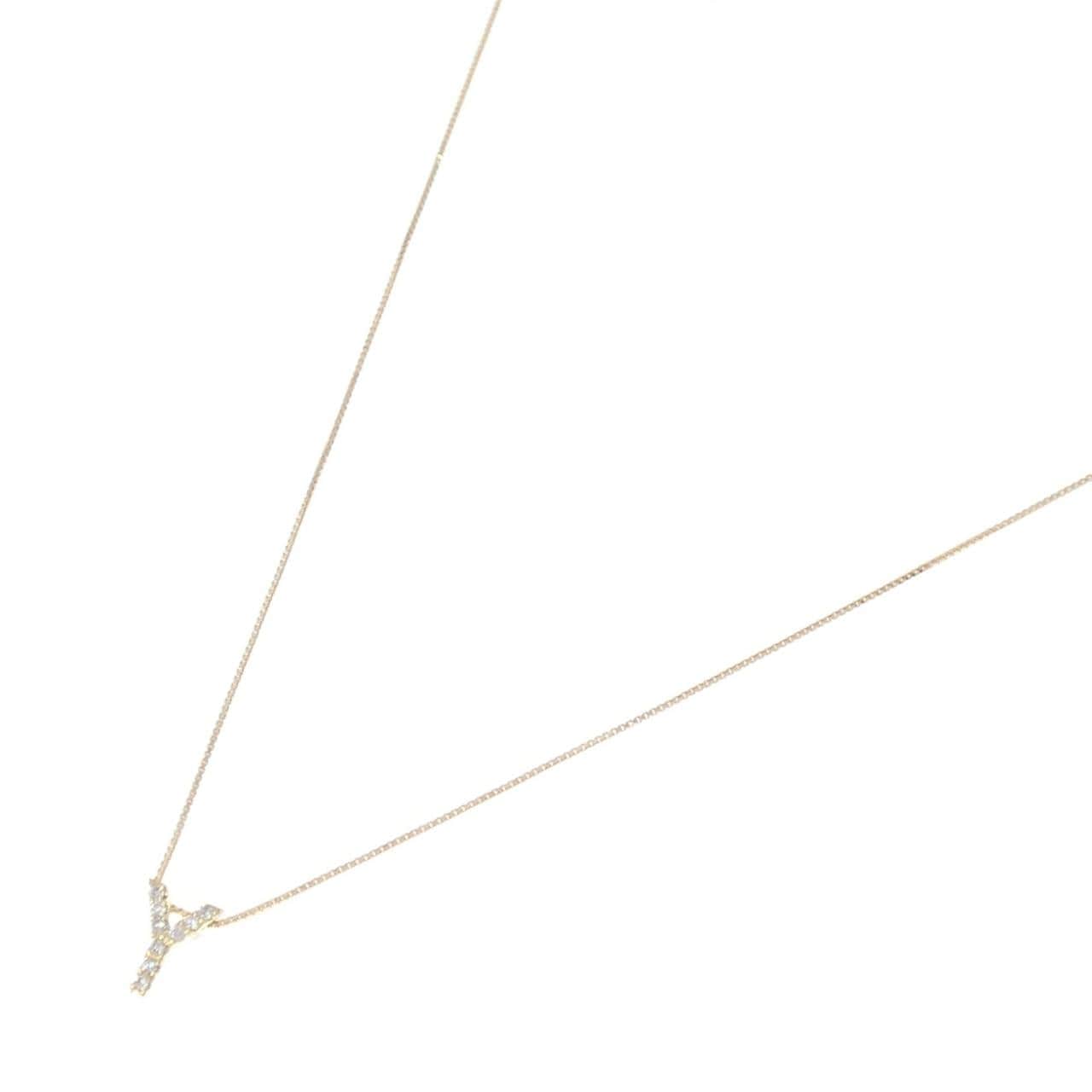 K18YG イニシャルY ダイヤモンド ネックレス 0.04CT
