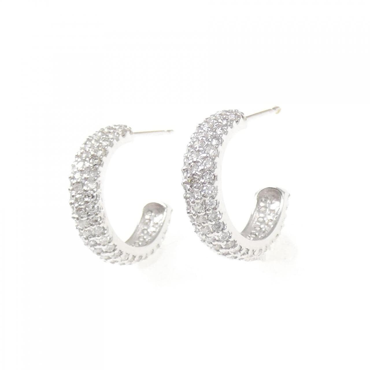 K18WG ダイヤモンド ピアス 1.00CT