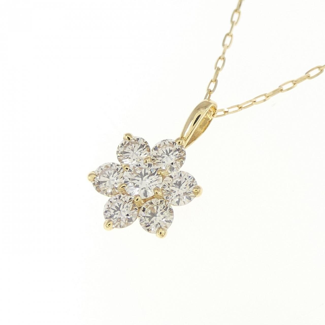 コメ兵｜【新品】K18YG フラワー ダイヤモンド ネックレス 0.30CT  