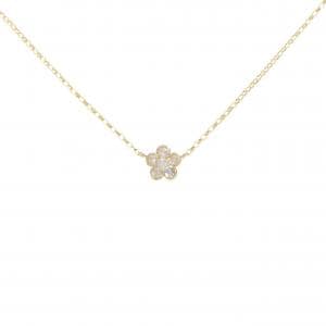 K18YG フラワー ダイヤモンド ネックレス 0.10CT