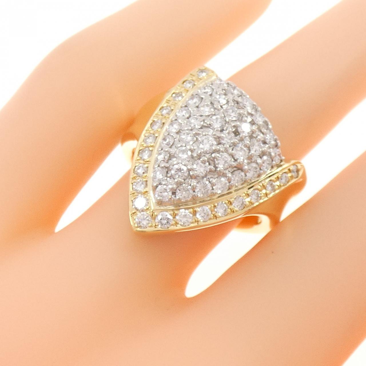 PT900/K18YG パヴェ ダイヤモンド リング 1.02CT